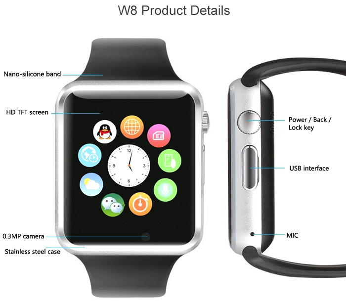 Enet Smart Watch Polyurethane Band For AndroidGold  W8 price in UAE   Amazon UAE  kanbkam