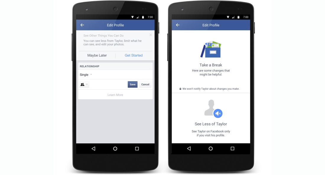 Facebook offers now support for digital breakups